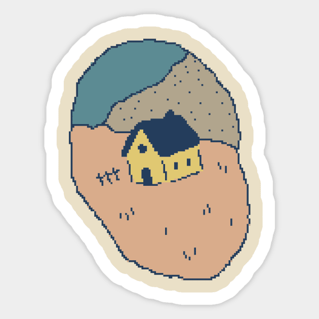 Aesthetic House Landscape Sticker by pxlboy